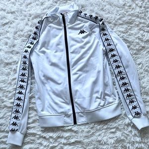 Unisex White Kappa Track Jacket